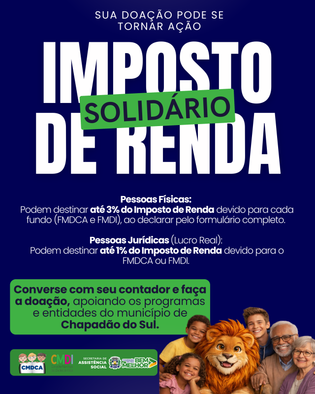 Imposto de Renda Solidário: população é convidada a participar de encontro que fortalece ações sociais no município