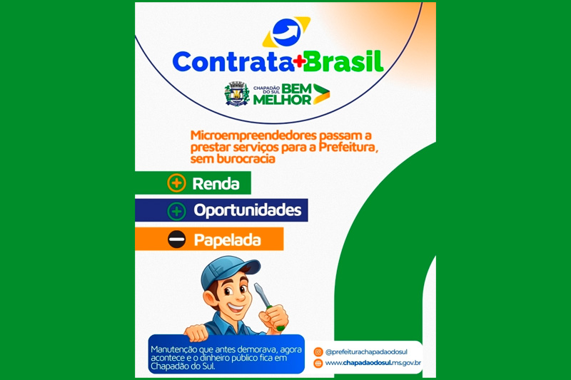 Contrata + Brasil: Prefeitura de Chapadão do Sul implanta plataforma digital que agiliza serviços e gera renda para microempreendedores