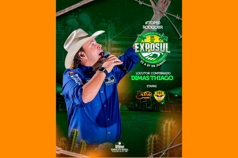 Dimas Thiago é confirmado como locutor da 32ª Exposul e reforça o time de vozes da arena