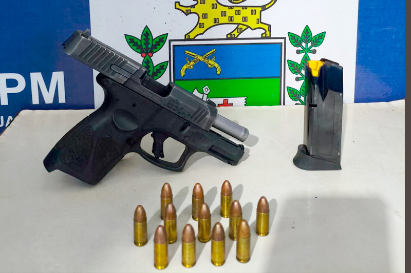 Polícia Militar apreende pistola 9 mm com idoso em Paraíso das Águas