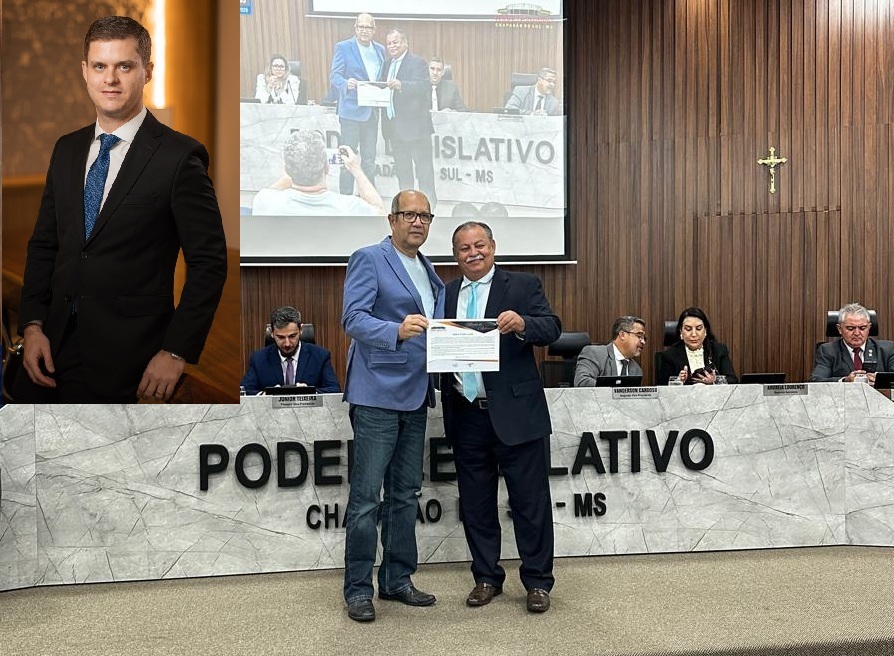 Advogado Alexandre Ferreira recebe moção de aplausos na Câmara Municipal de Chapadão do Sul