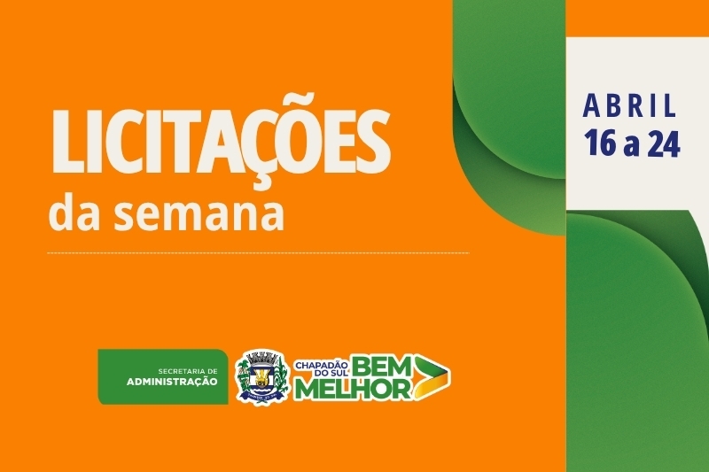 Prefeitura licita grama sintética, rações, frutas e outros de 16 a 24 de abril