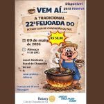 Neste sábado dia 9 acontece a 22ª Feijoada do Rotary