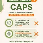 CAPS e Assistência Social adiam caminhada devido às condições climáticas