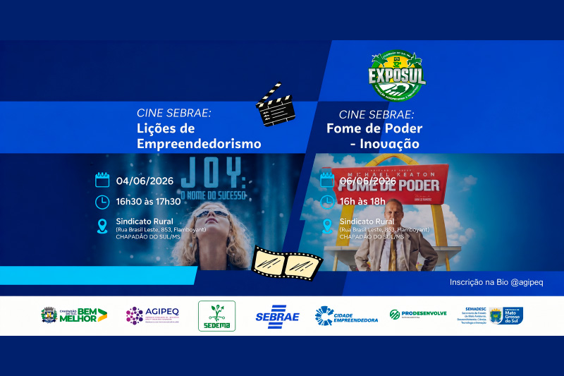Poder executivo e SEBRAE promovem o primeiro Cine SEBRAE na Exposul 2026