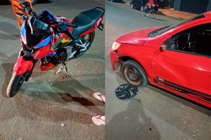 Bombeiros registram dois acidentes de trânsito na AV 16 de Chapadão do Sul