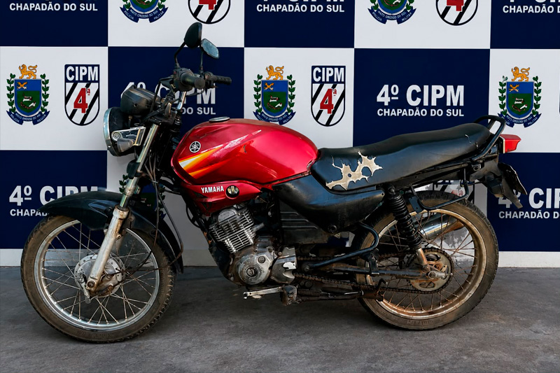 PM apreende motocicleta com sinais de adulteração em Chapadão do Sul