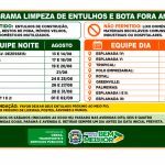 Divulgado calendário de limpeza de entulhos e bota-fora para agosto de 2026