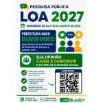 LOA 2027: pesquisa termina na terça-feira (18) e Audiência Pública será realizada no dia 25 em Chapadão do Sul