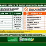 Prefeitura de Chapadão do Sul divulga calendário de limpeza de entulhos para setembro