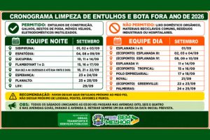 Prefeitura de Chapadão do Sul divulga calendário de limpeza de entulhos para setembro