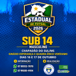 Chapadão do Sul recebe o Estadual de Futsal Sub-14 Masculino nos dias 16 e 17 de outubro
